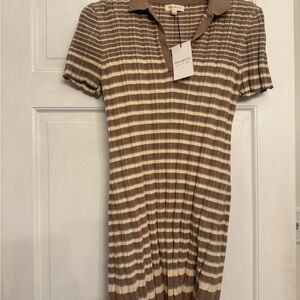 Promesa Brown Striped Women's Dress